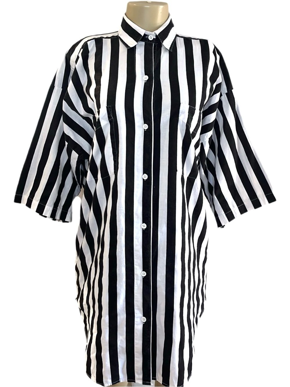 Vintage A’Milano Black & White Shirt Dress